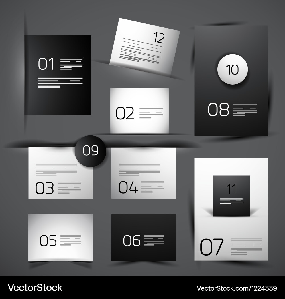 Set of modern web shadow design templates vector image