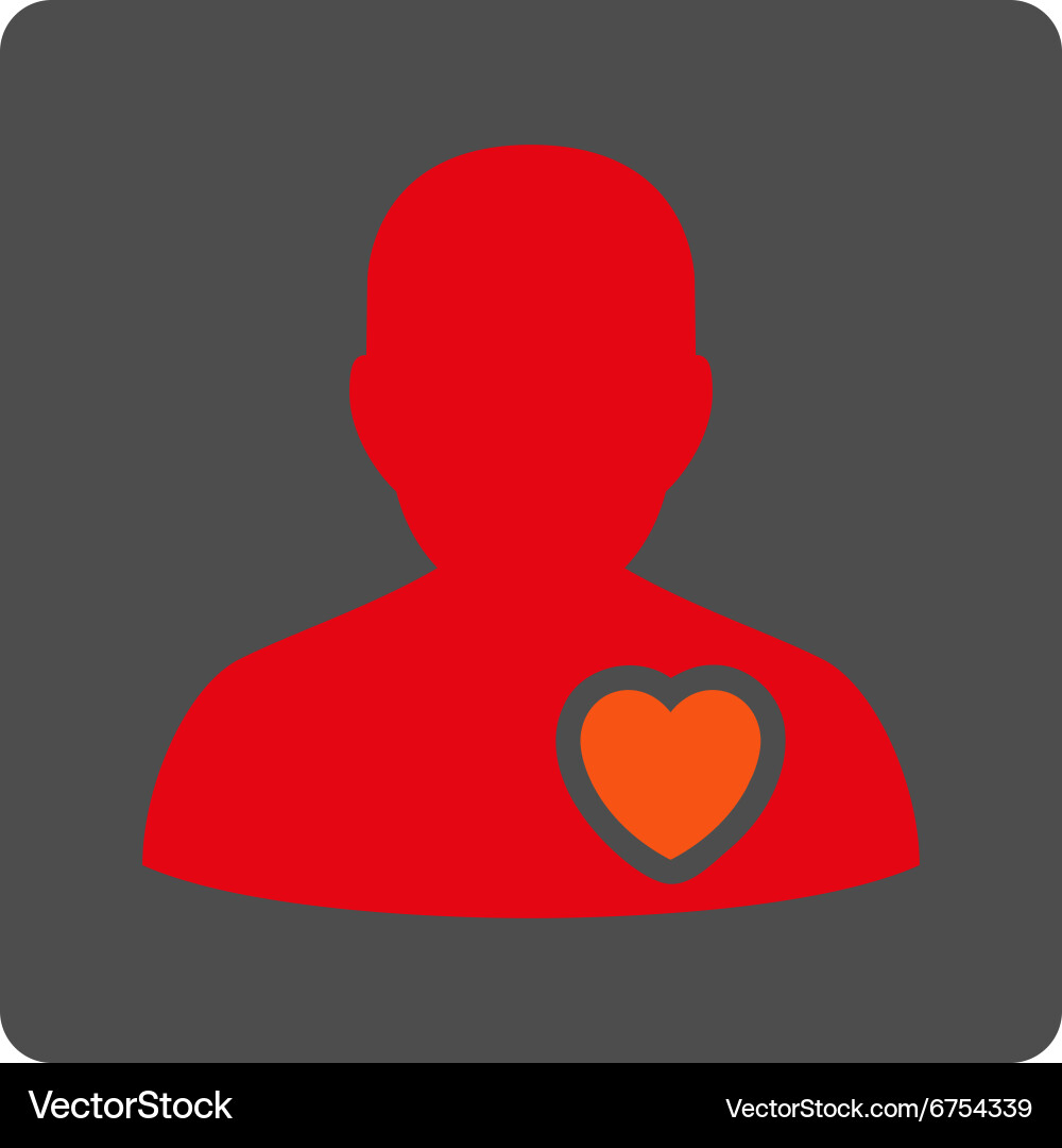 Sickness heart rounded square button vector image