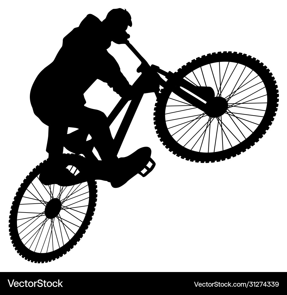 Silhouette ein Sportler im Fahrrad motocross bmx Silhouette ein Sportler im Fahrrad motocross bmx vektorbild