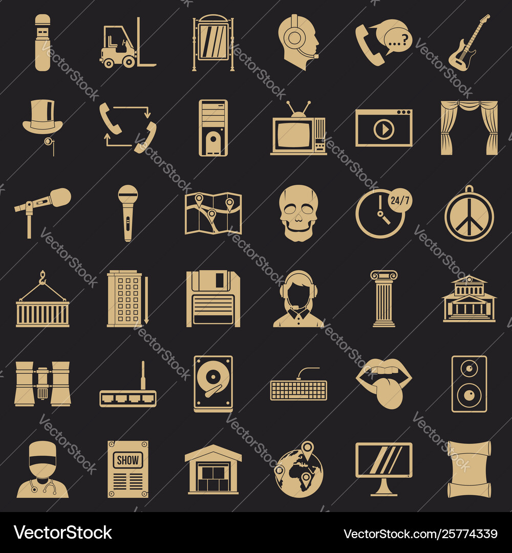 Tech Widget-Symbole setzen einfachen Stil Tech Widget-Symbole setzen einfachen Stil vektorbild