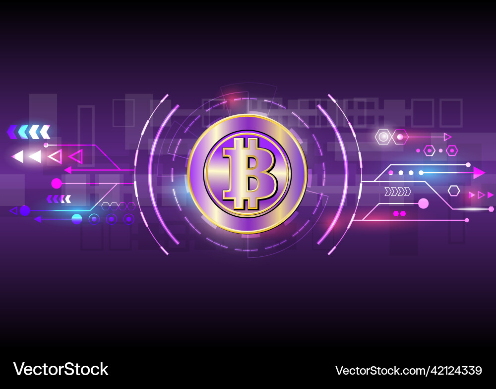 Technical graph of bitcoin in futuristic concept Vector Image
