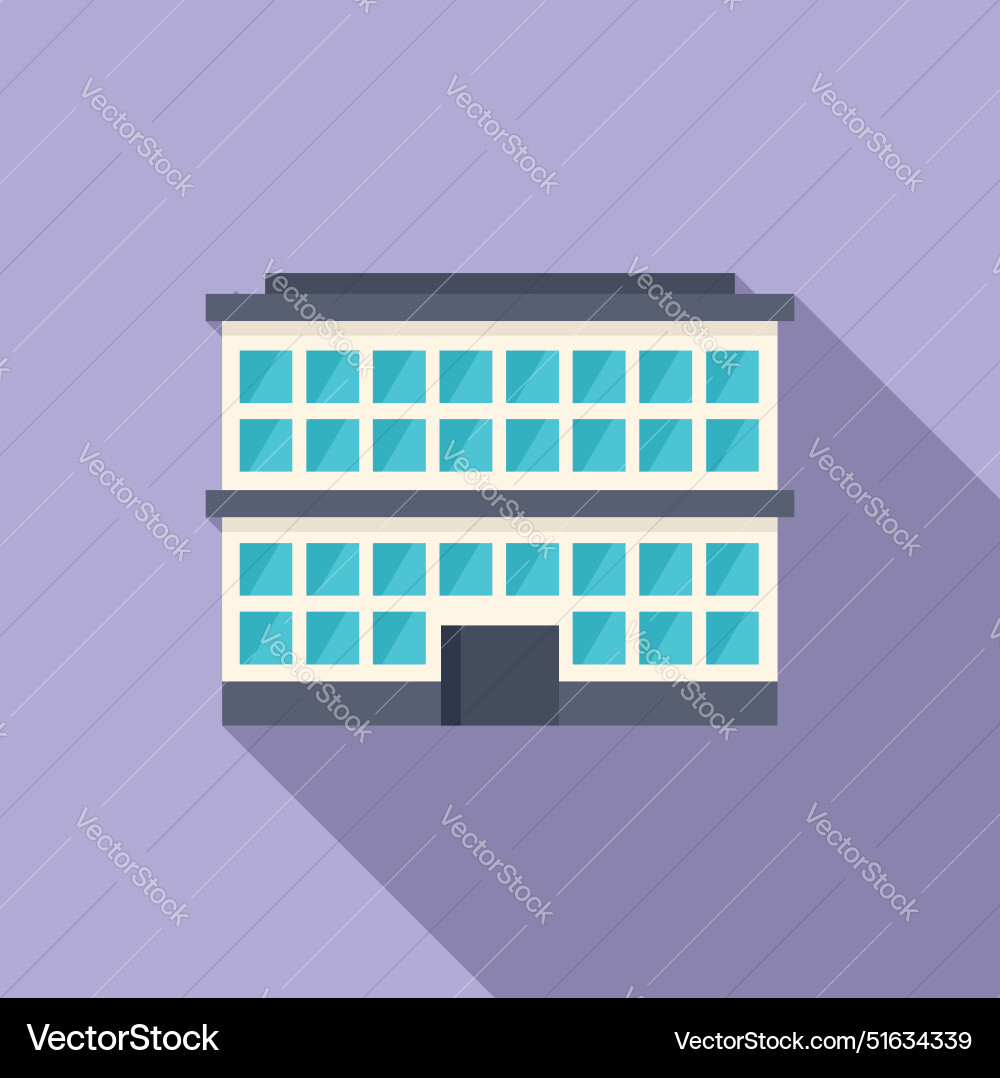 Two storey office building with large windows Vector Image