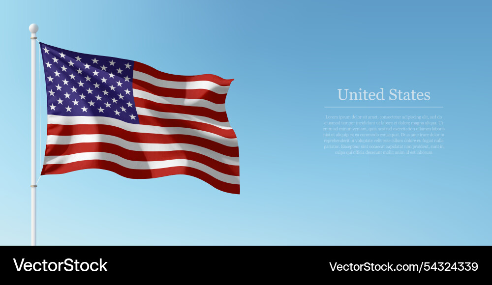 Waving flag of united states against clear blue Waving flag of united states against clear blue vector image