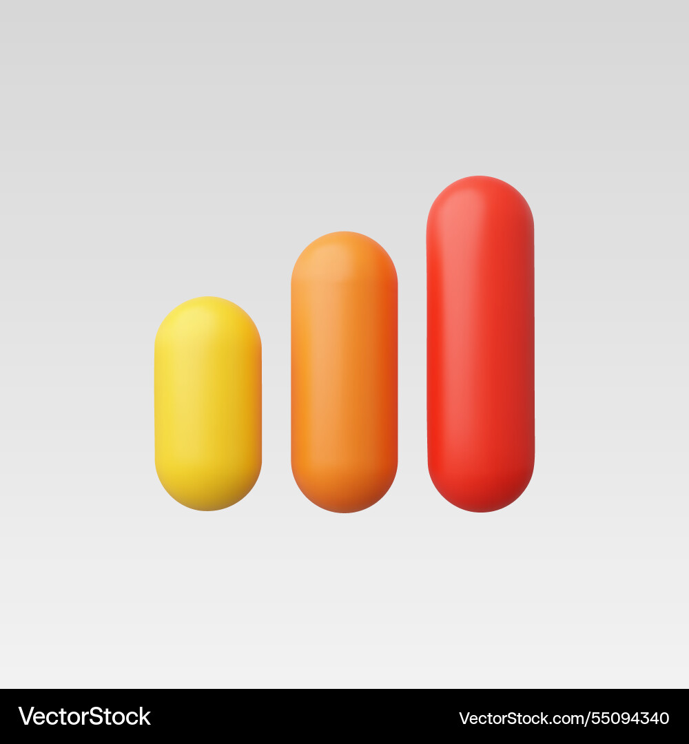 3d realistic graph chart Royalty Free Vector Image