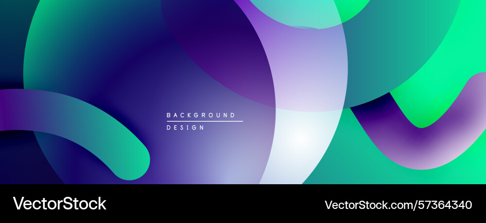Abstract fluid shapes overlap creating vibrant Vector Image