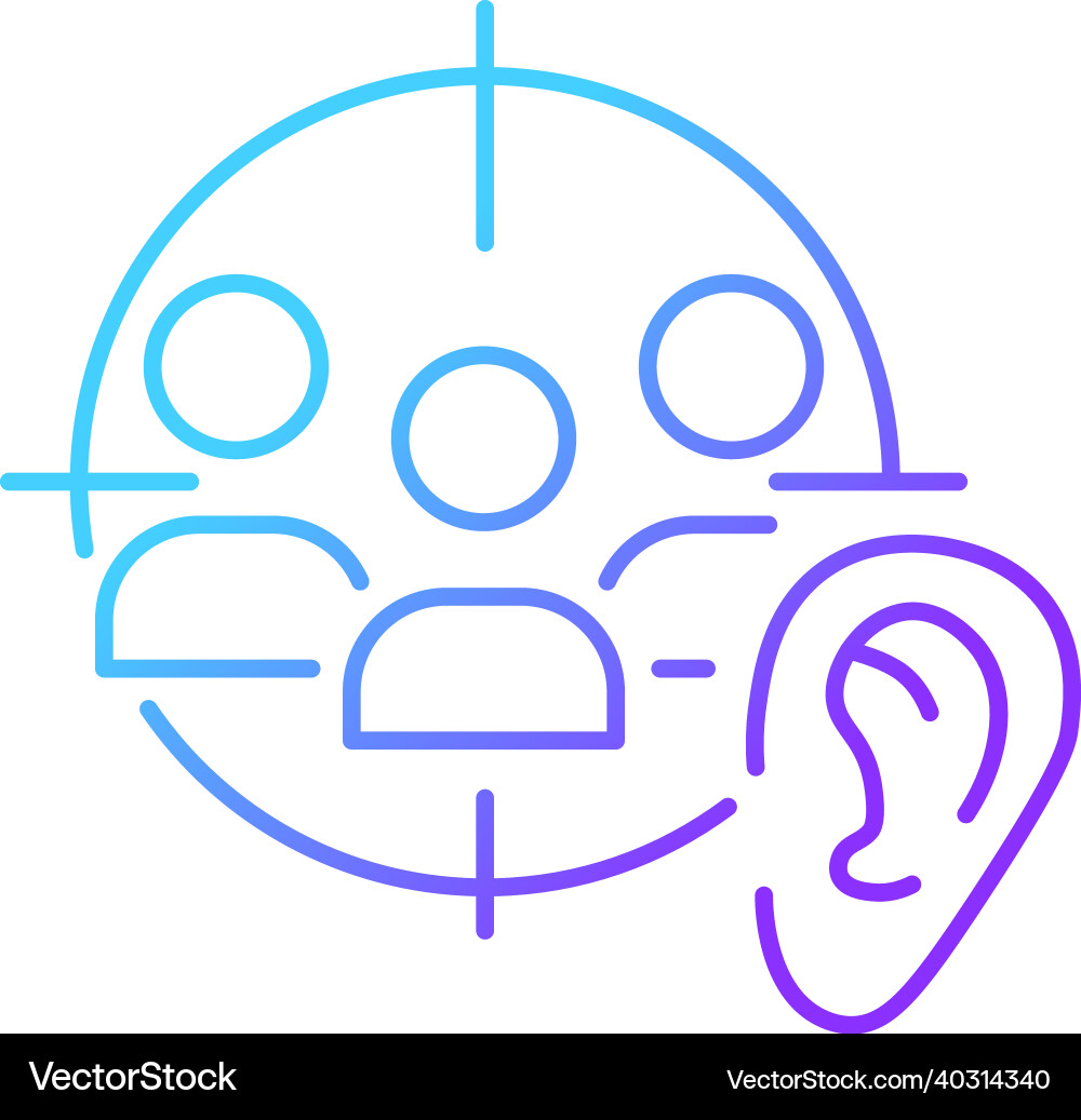 Active Listening Gradient Icon Vector Image