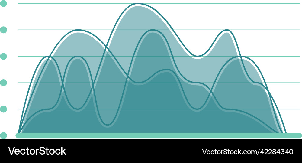 Area chart icon smooth line graph symbol Vector Image