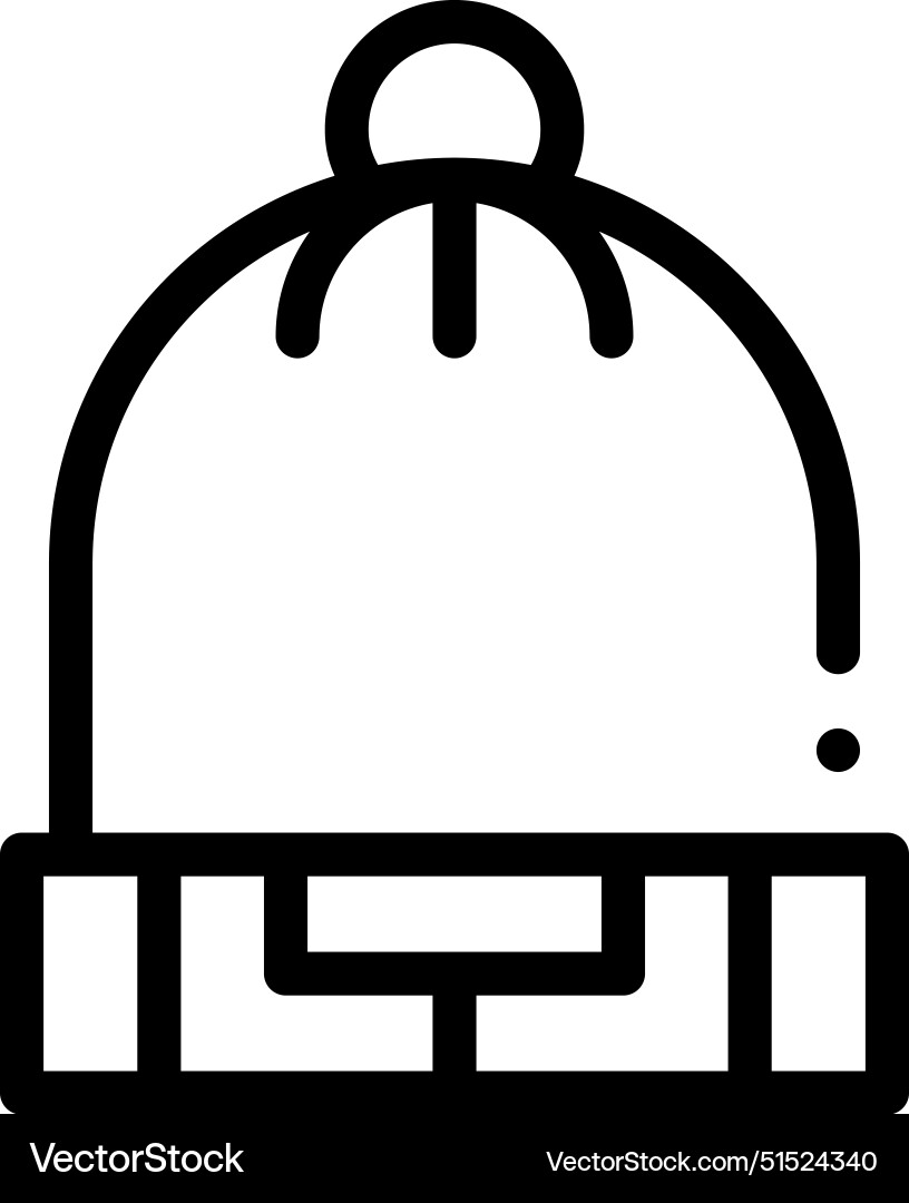 Beanie icon thin linear style design isolated Beanie icon thin linear style design isolated Vector Image