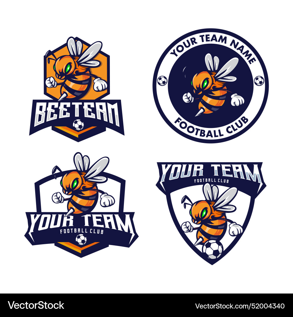 Bee Soccer Mascot Logo Vector Image