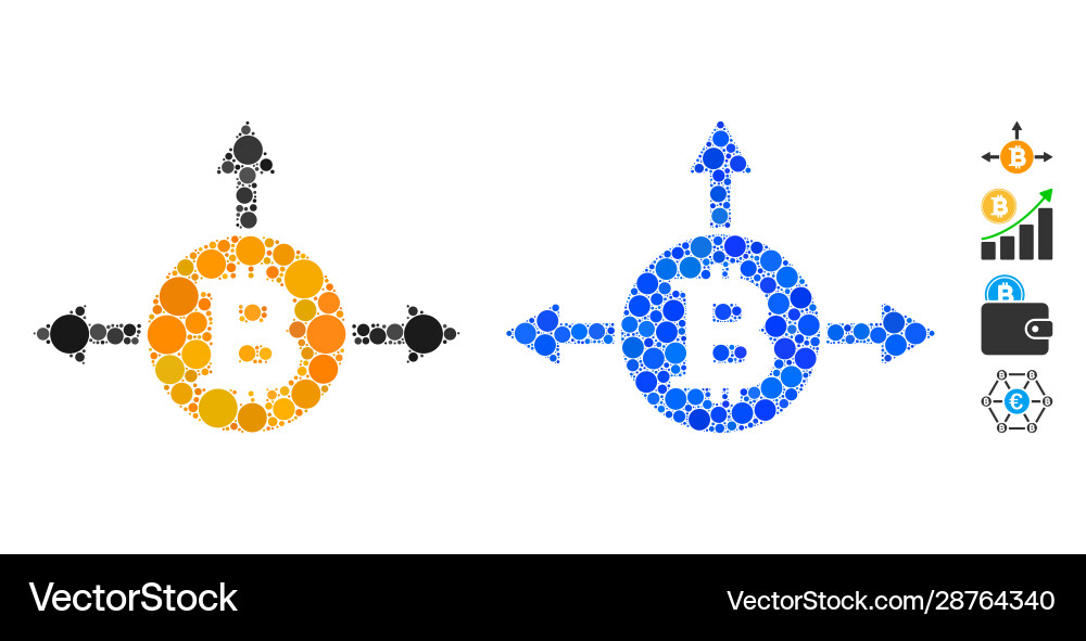 Bitcoin variant directions composition icon Vector Image