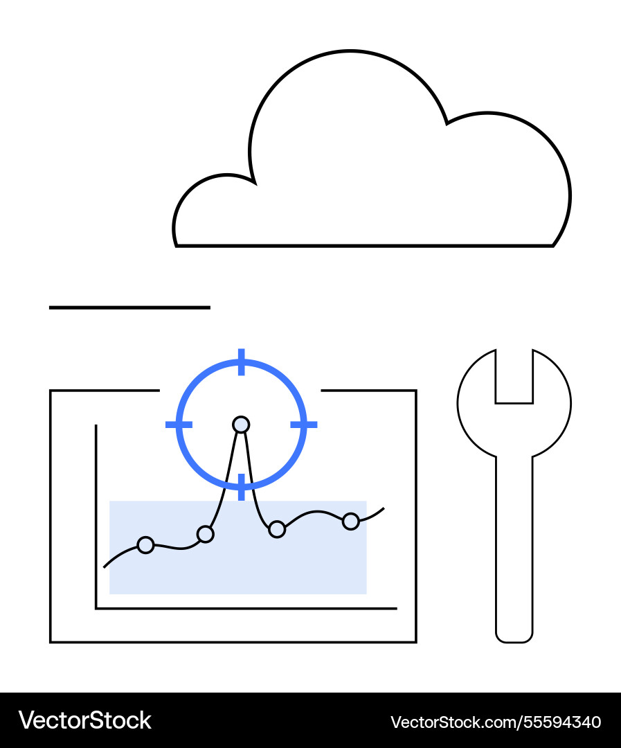Cloud technology with data analytics Vector Image