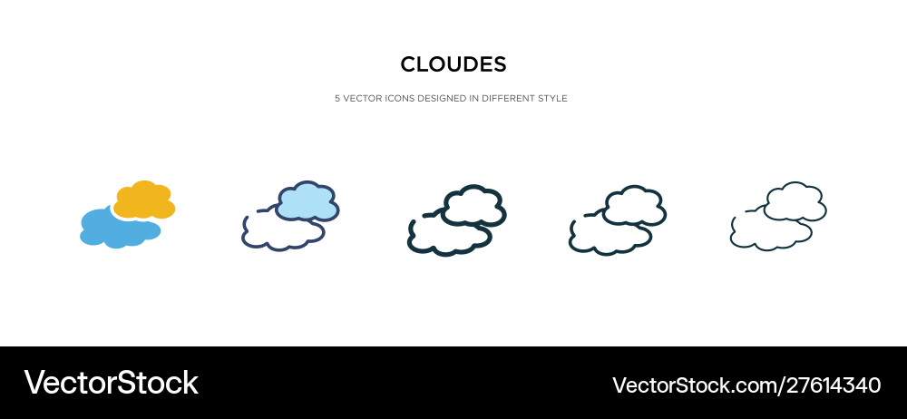 Cloudes icon in different style two colored Cloudes icon in different style two colored vector image
