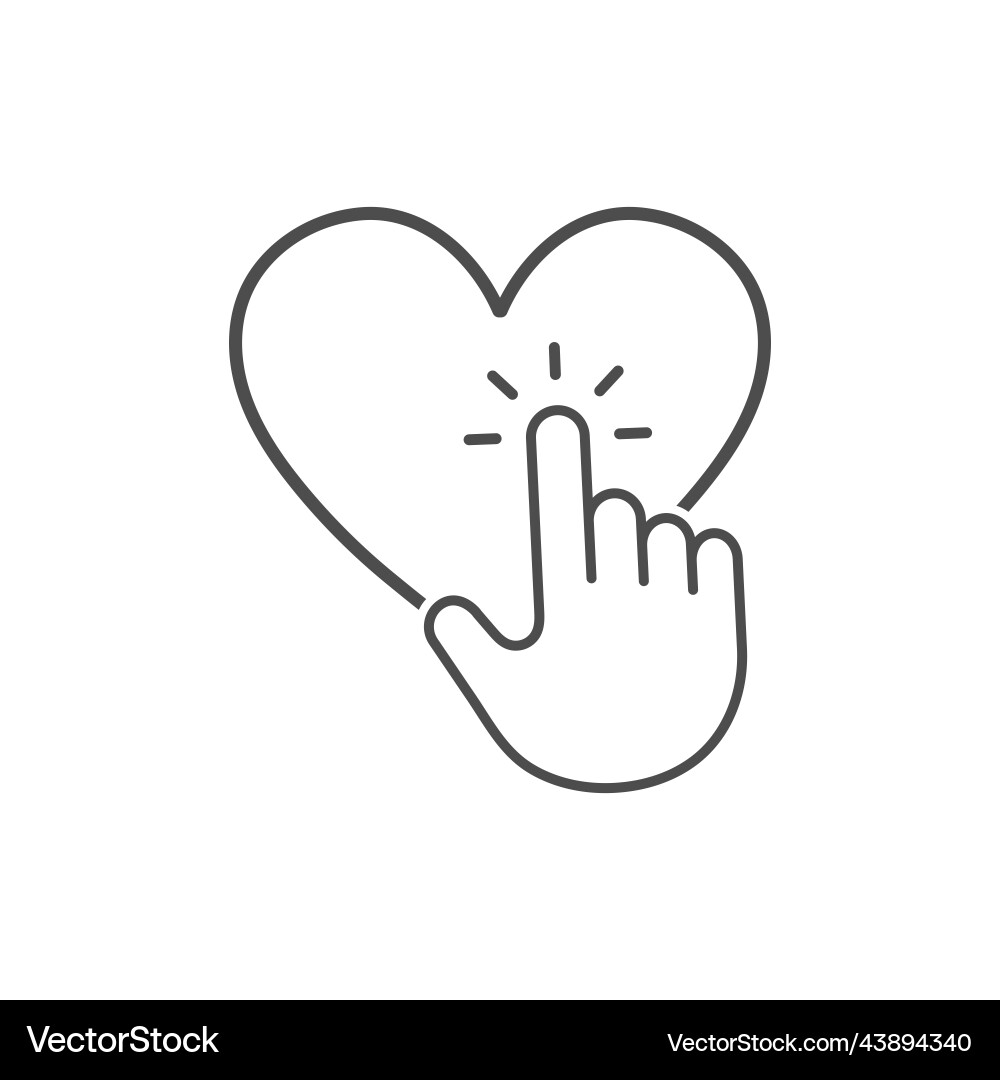 Cursor icon click on the heart arrow Vector Image