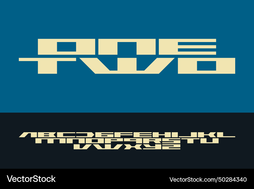 Design one two typeface alphabet typography font Design one two typeface alphabet typography font vector image