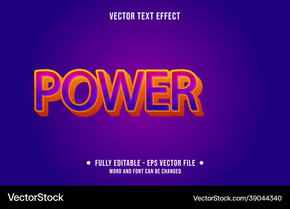 Editable text effect gradient style for digital Vector Image