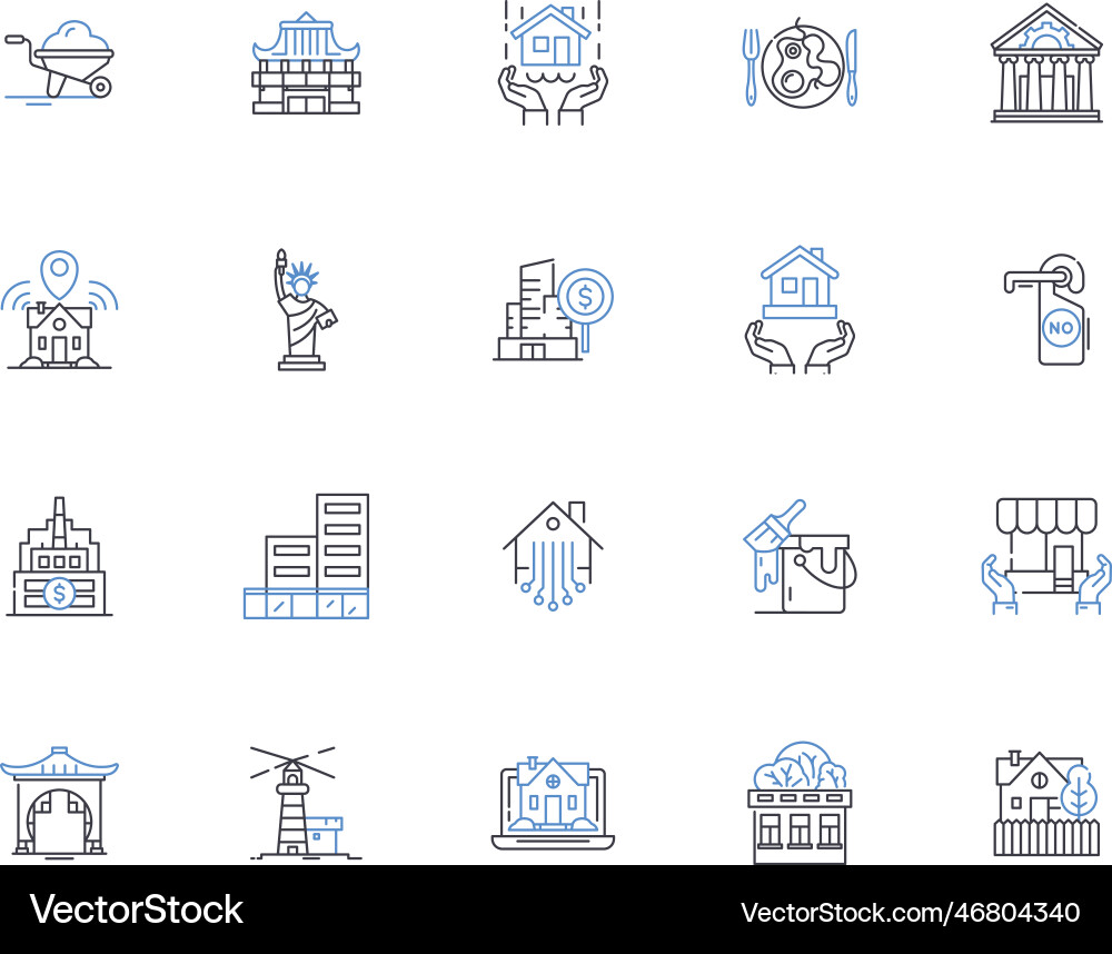 Framework composition line icons collection Vector Image