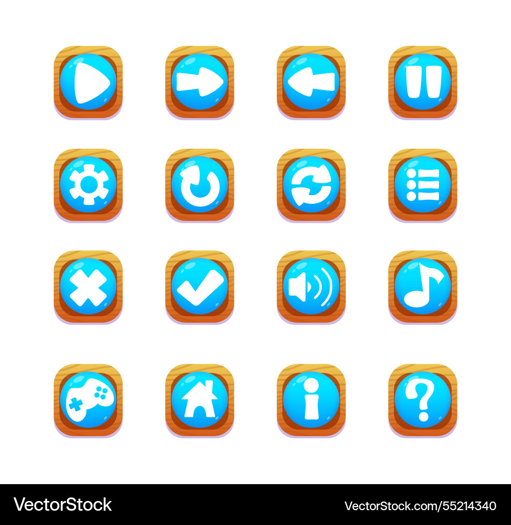 Game ui icons mobile application Game ui icons mobile application vector image