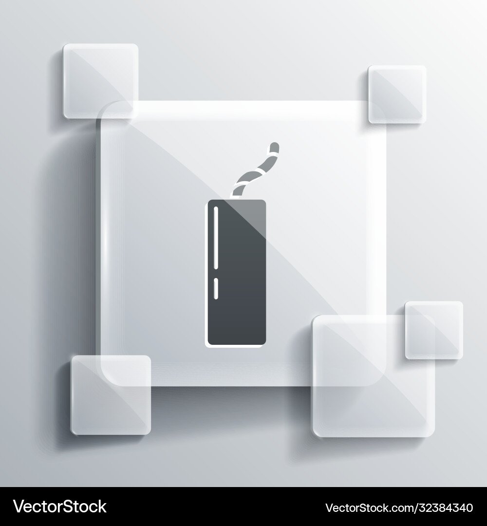 Grey detonate dynamite bomb stick and timer clock vector image