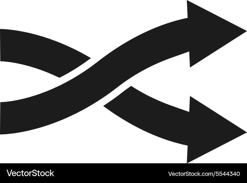 Intersecting Arrows - Exchange & Turn vector image
