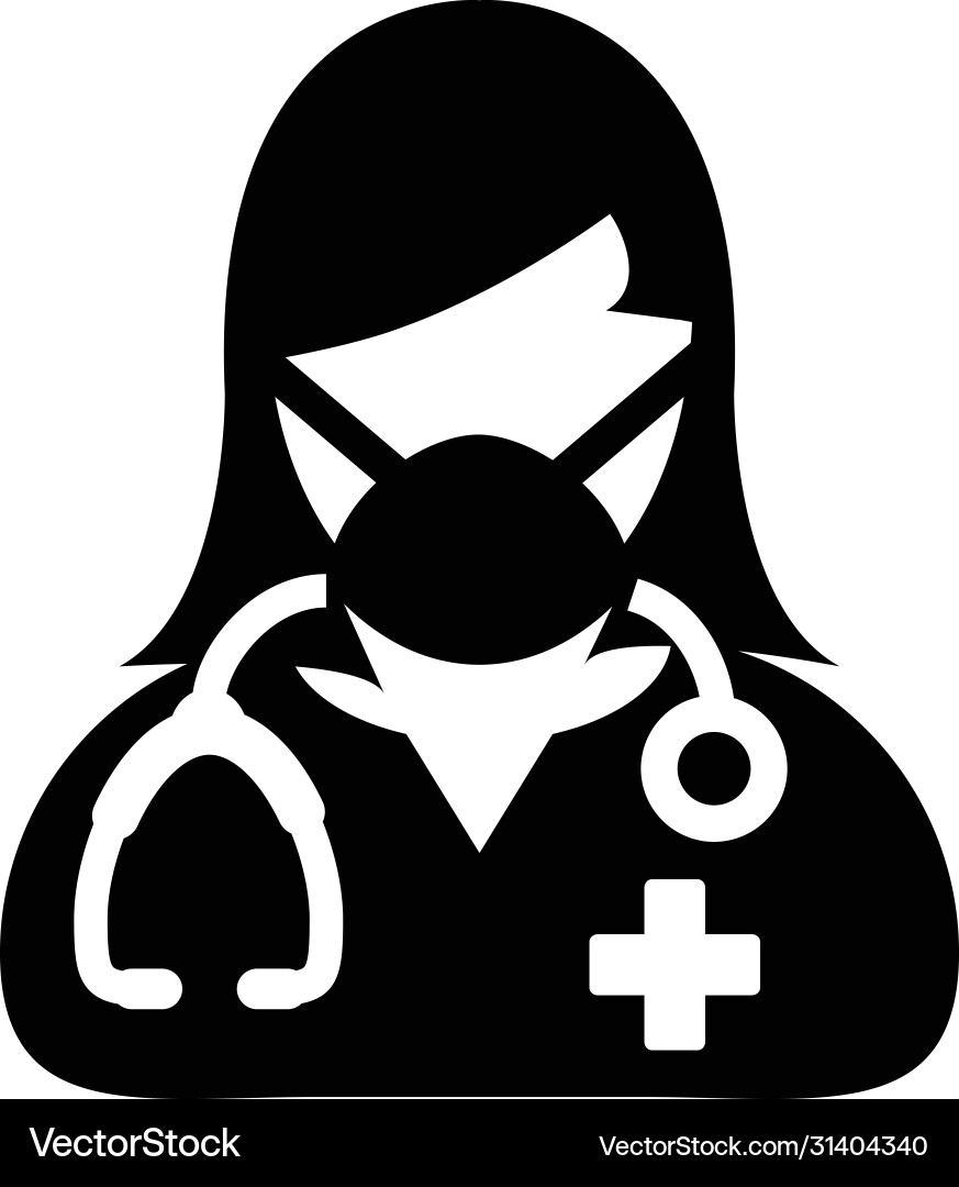 Krankenschwester Ikone mit chirurgischer Gesichtsmaske weibliche Person Krankenschwester Ikone mit chirurgischer Gesichtsmaske weibliche Person vektorbild