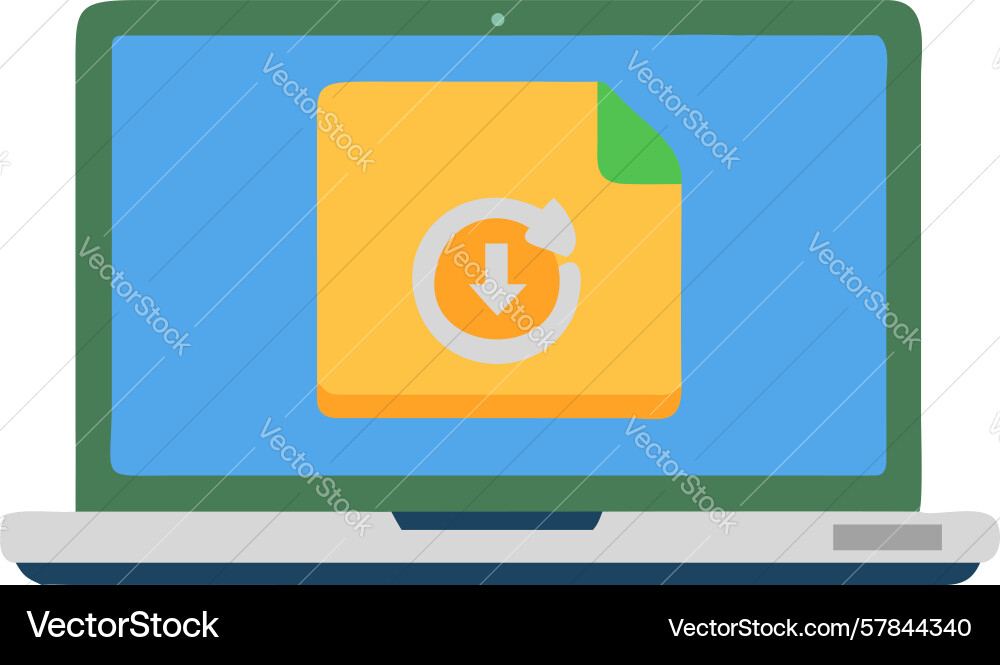 Laptop with document icon file management vector image