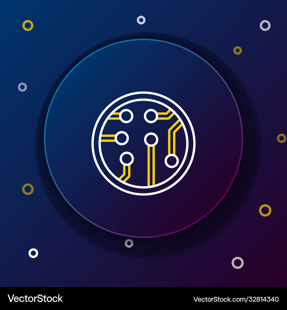 Line processor icon isolated on blue background Line processor icon isolated on blue background vector image