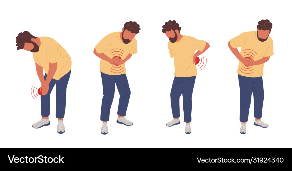 Man having different types pain Vector Image