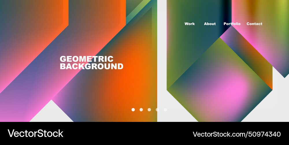 Minimal geometric web site page template design Minimal geometric web site page template design vector image