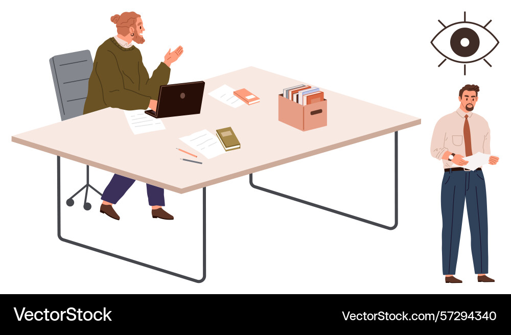 Office team collaborating on tasks with documents Office team collaborating on tasks with documents Vector Image