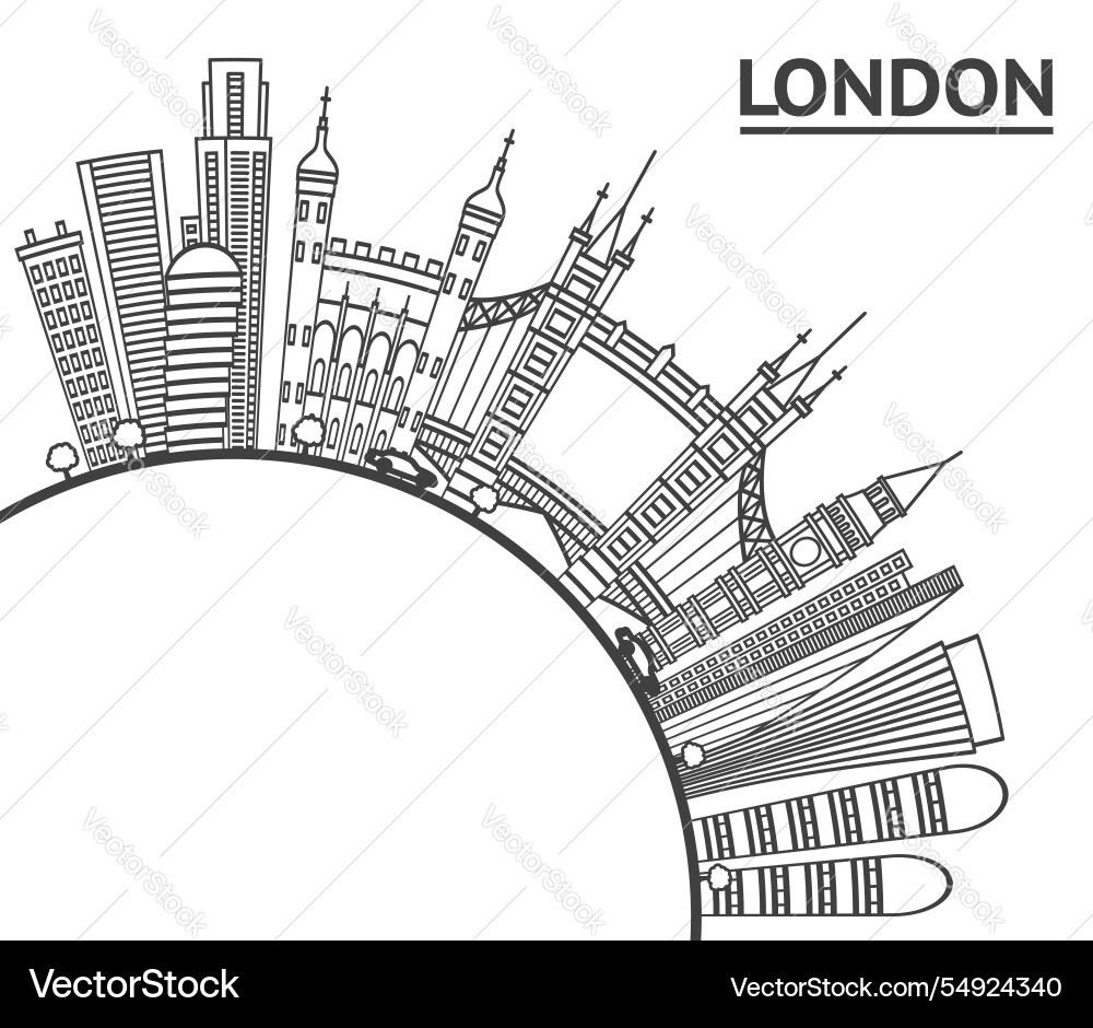 Outline london england city skyline mit modern Outline london england city skyline mit modern vektorbild