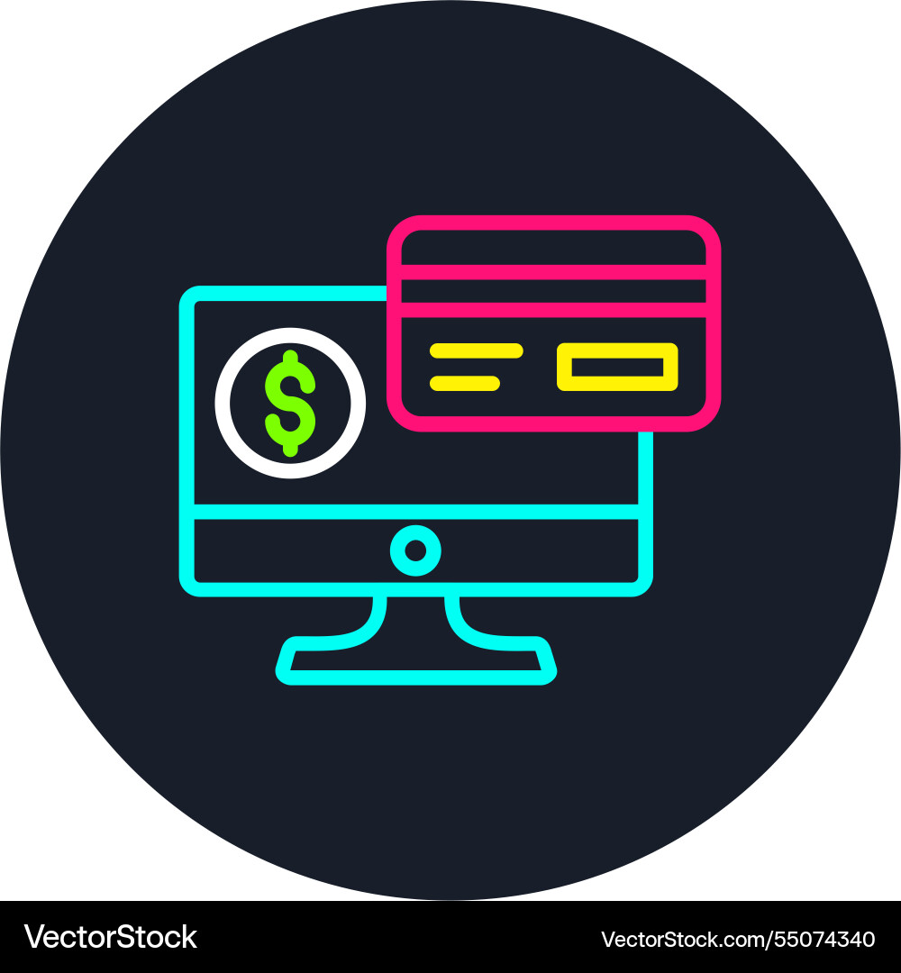 Payment method line multi color icon Vector Image