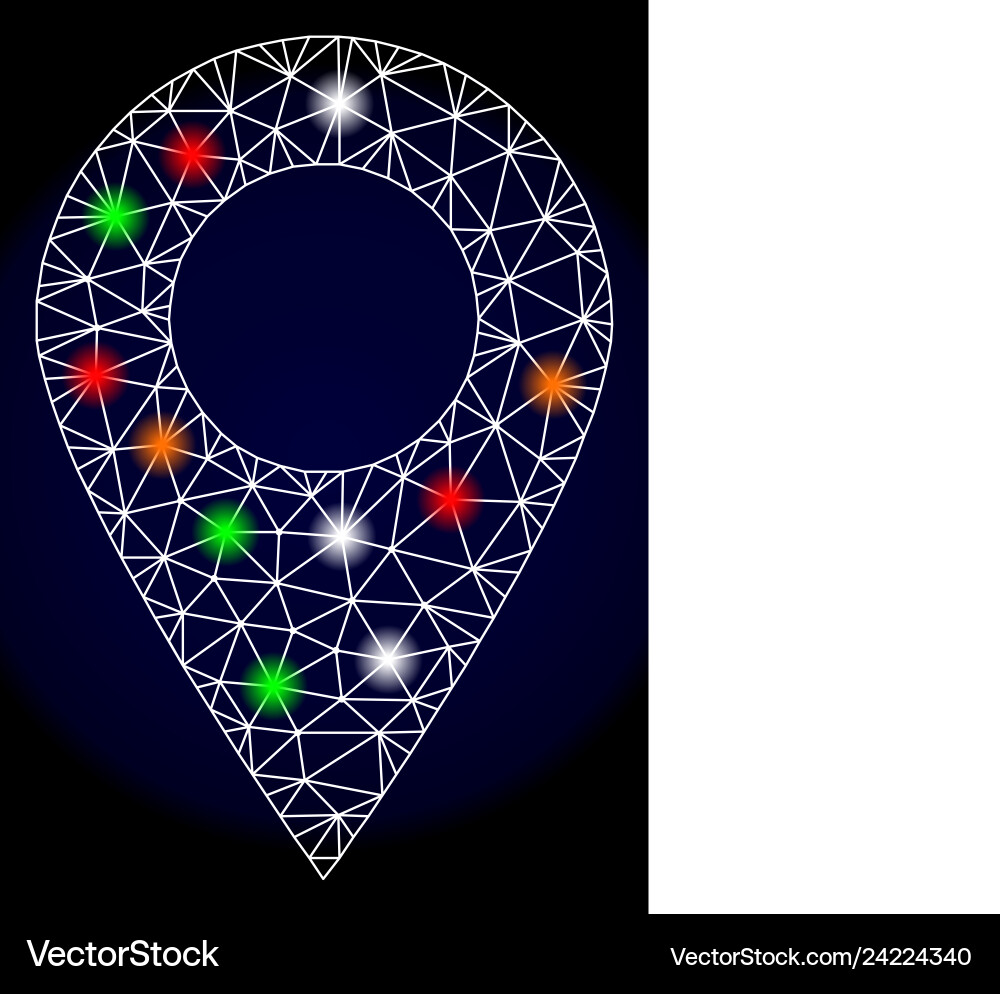 Polygonal network mesh local map marker Polygonal network mesh local map marker vector image