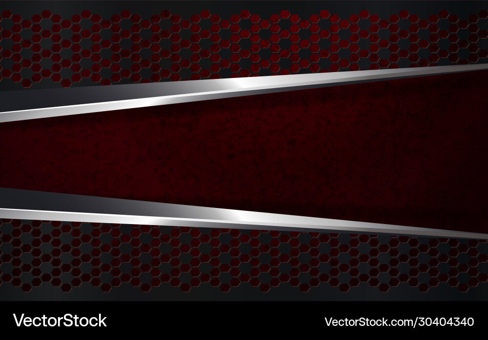 Red dark textural design curly frames shiny vector image