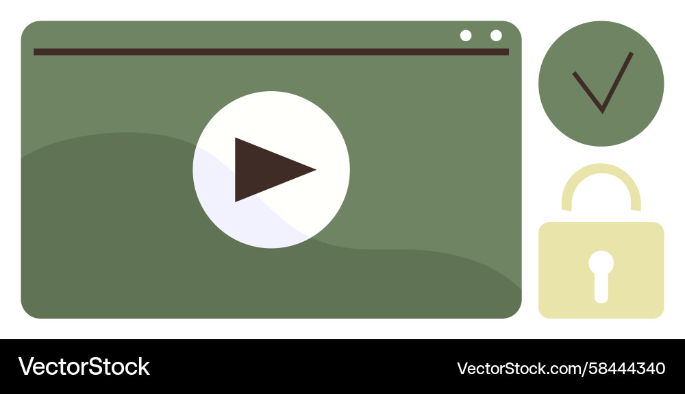 Secure Media Player Icon Vector Image