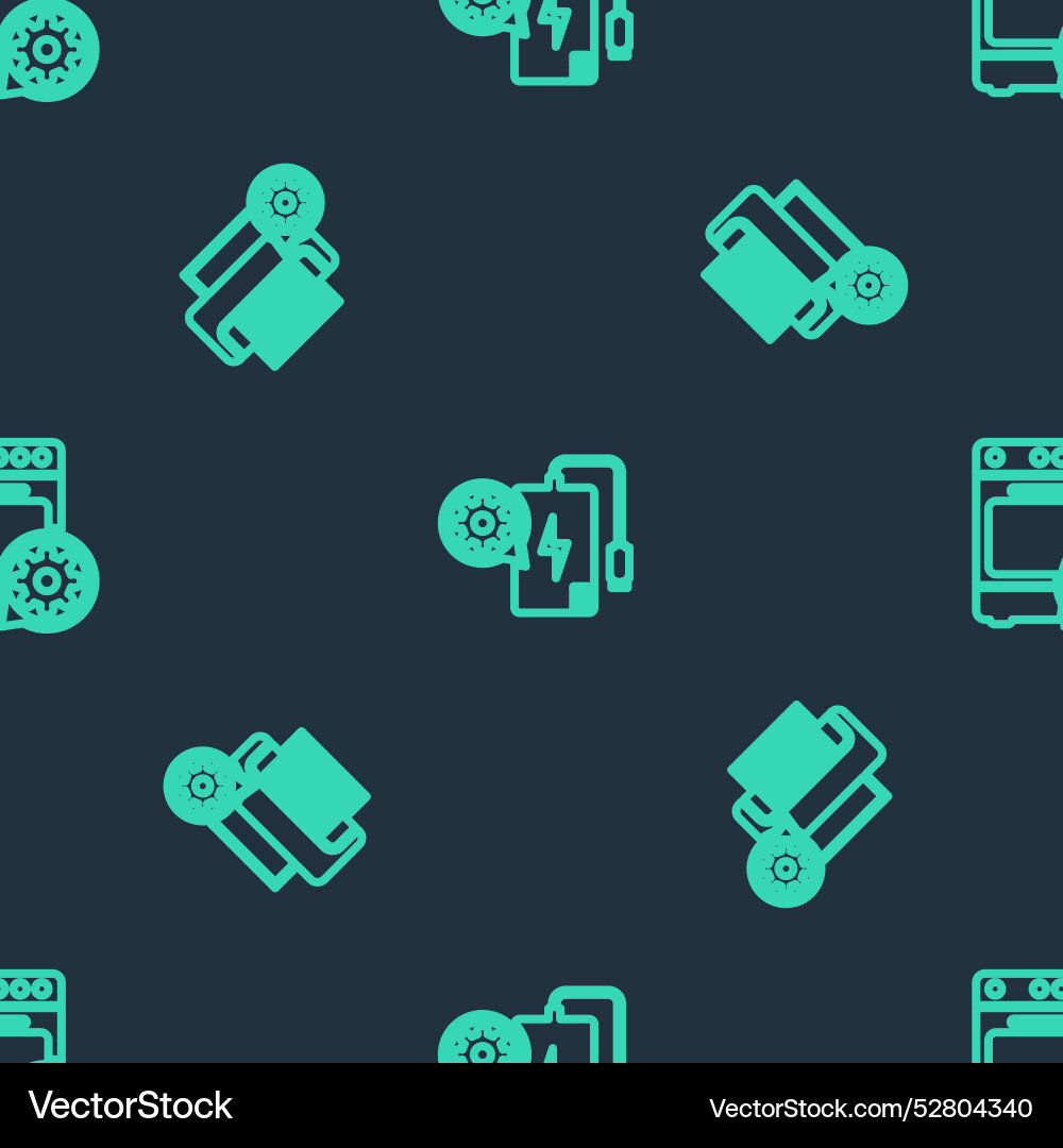 Set line power bank setting printer and oven Vector Image