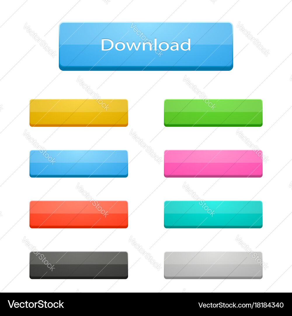 Set of rectangle buttons vector image