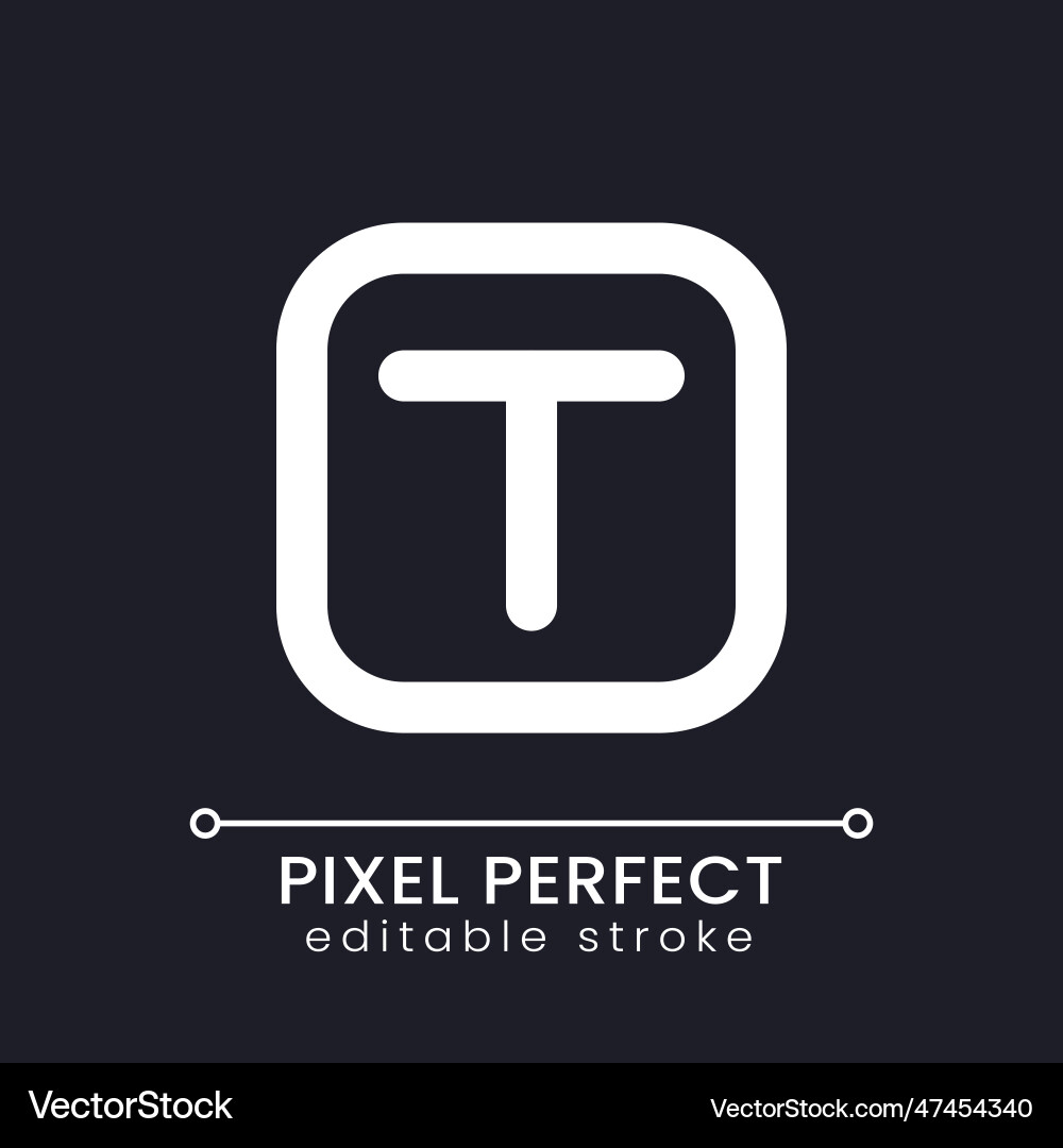 Text overlay pixel perfect white linear ui icon Text overlay pixel perfect white linear ui icon Vector Image