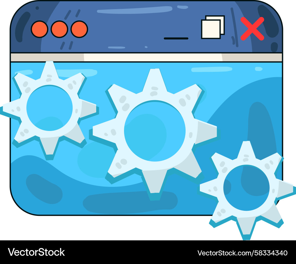 Web Browser Settings Interface Vector Image