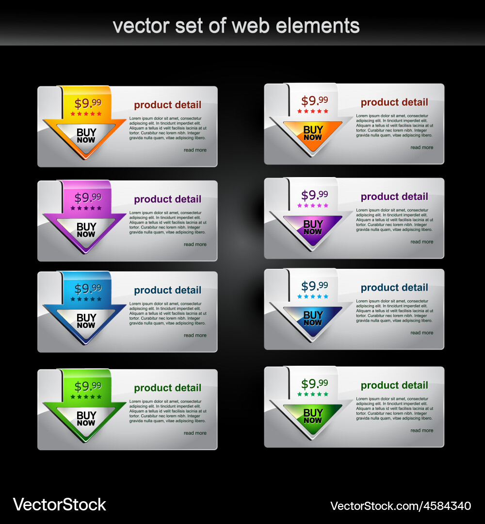 Web element set vector image