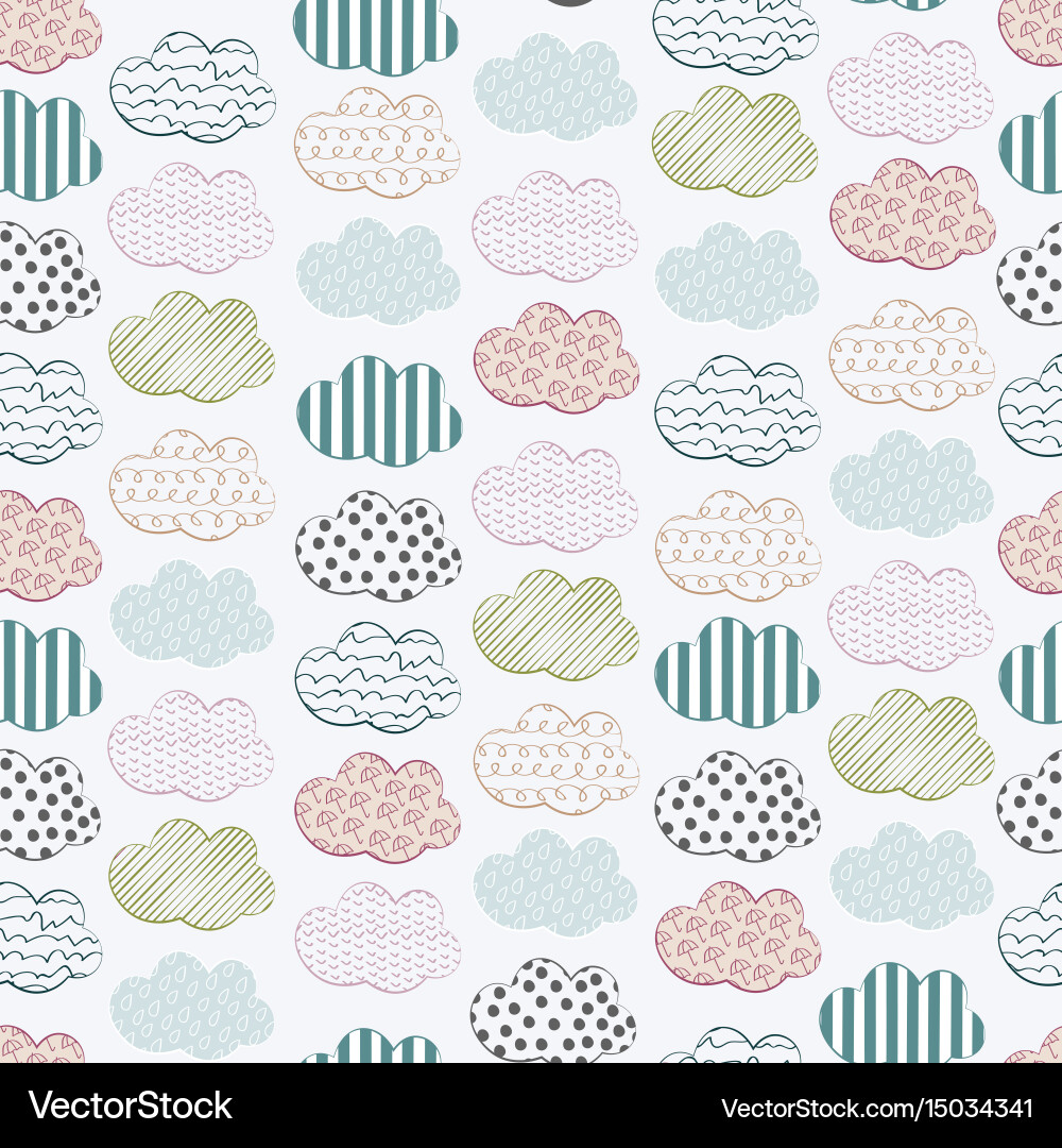 Abstract seamless pattern with clouds Vector Image