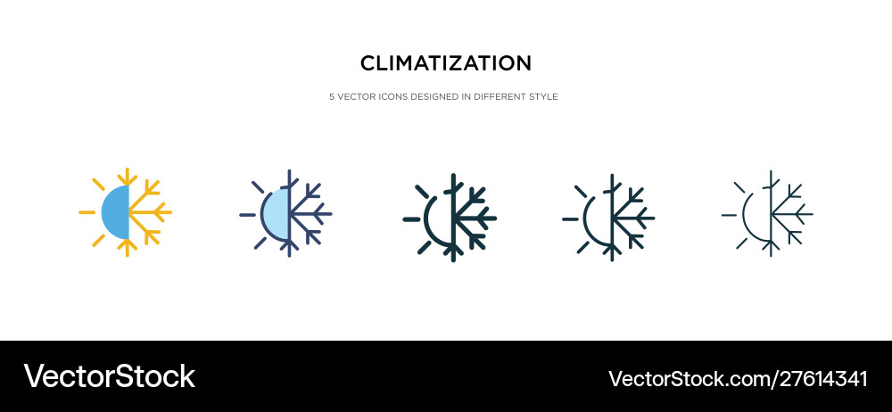 Climatization icon in different style two Vector Image