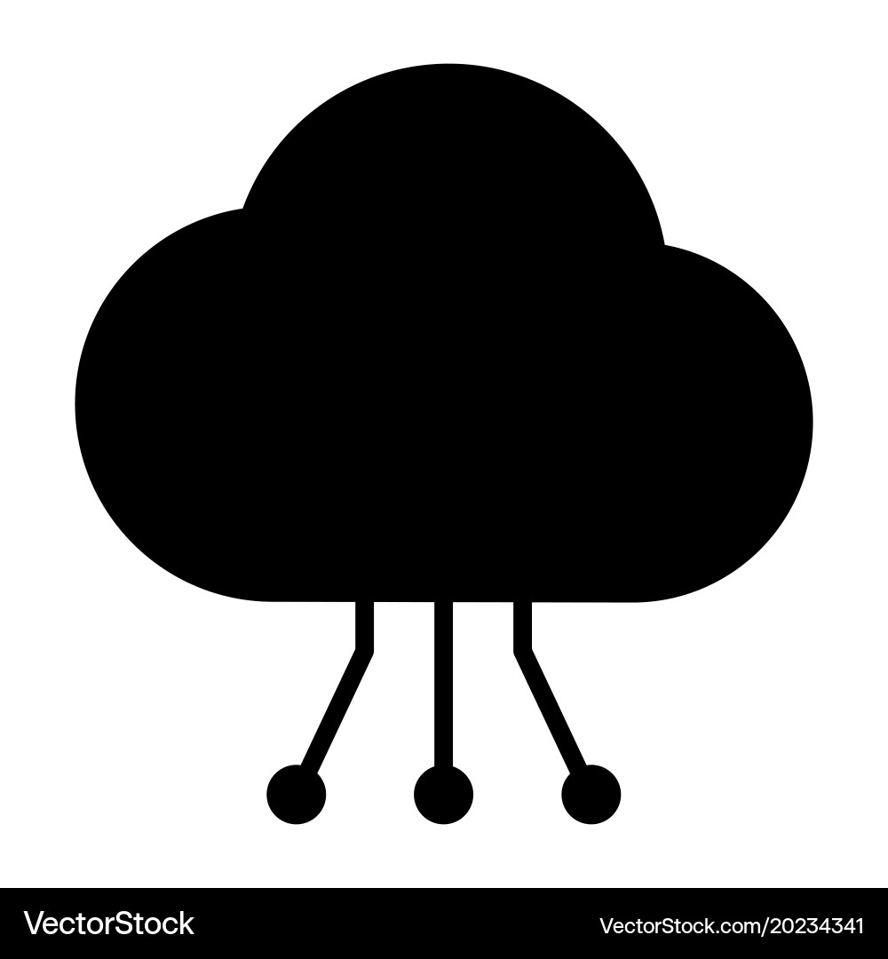 Cloud technology icon with circuit pattern vector image