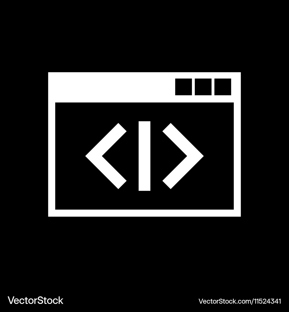 Coding icon www and browser development seo Vector Image