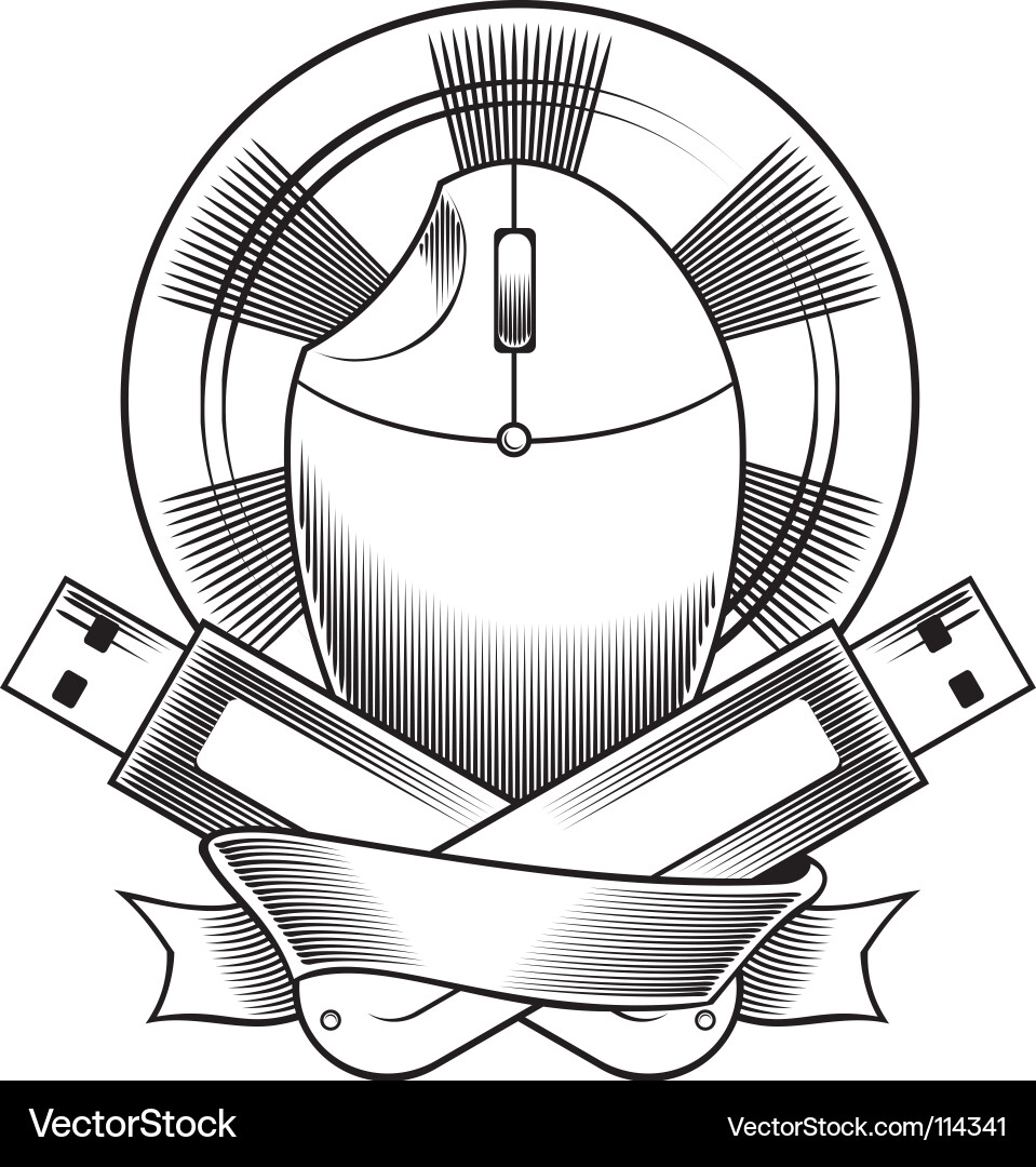Computer mouse cd and usb vector image