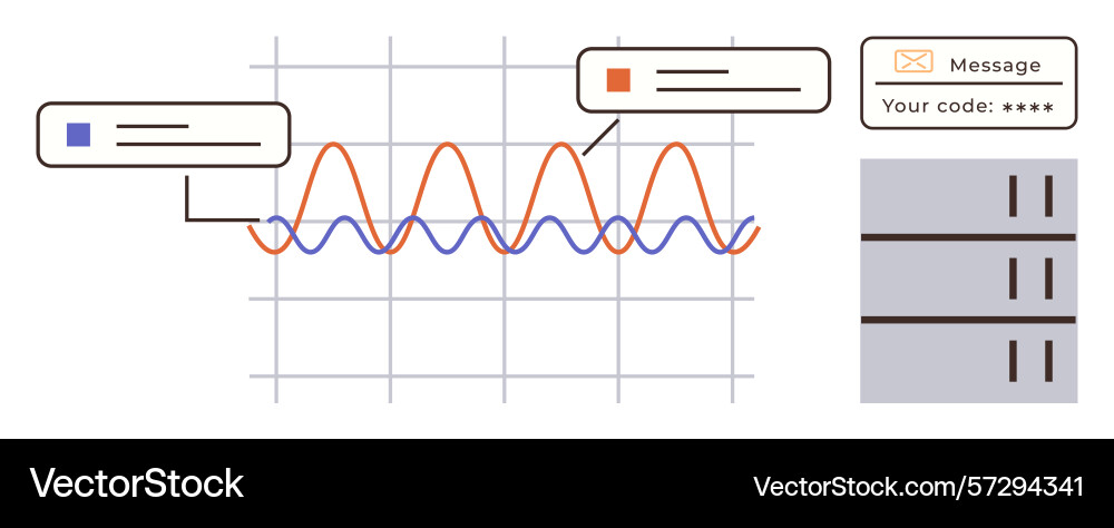 Data analysis with graph and comment notifications Data analysis with graph and comment notifications vector image