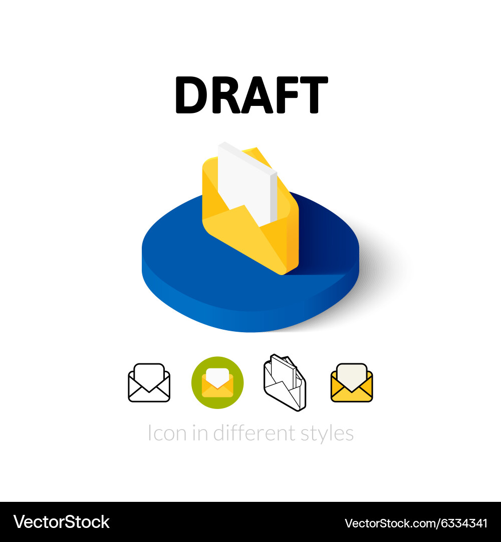Draft icon in different style Vector Image