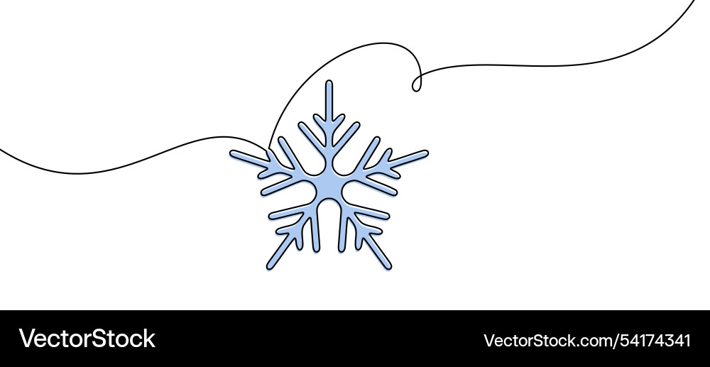 Elegant blue snowflake with curved string design Elegant blue snowflake with curved string design vector image