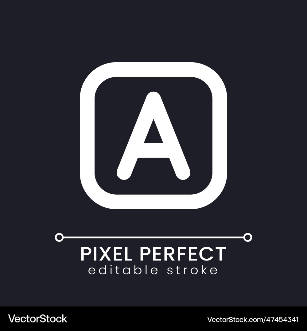 Font style pixel perfect white linear ui icon vector image