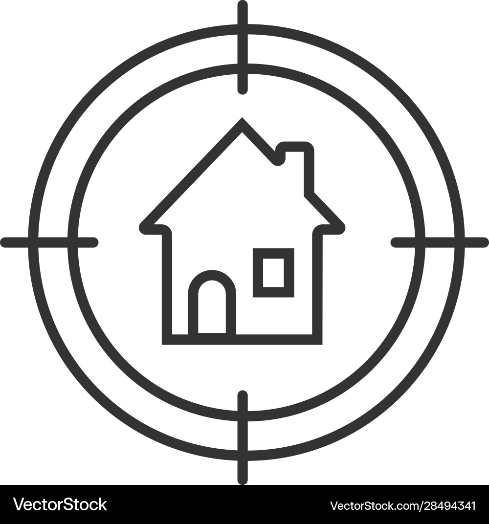 House searching linear icon House searching linear icon vector image