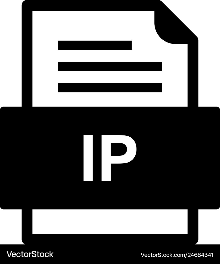 Ip file document icon vector image
